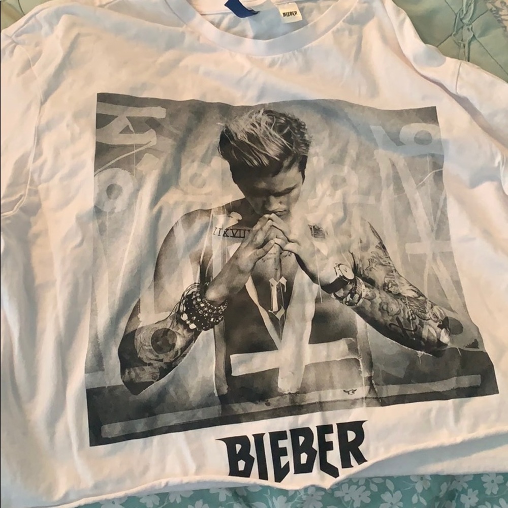 self cut / made cropped t shirt